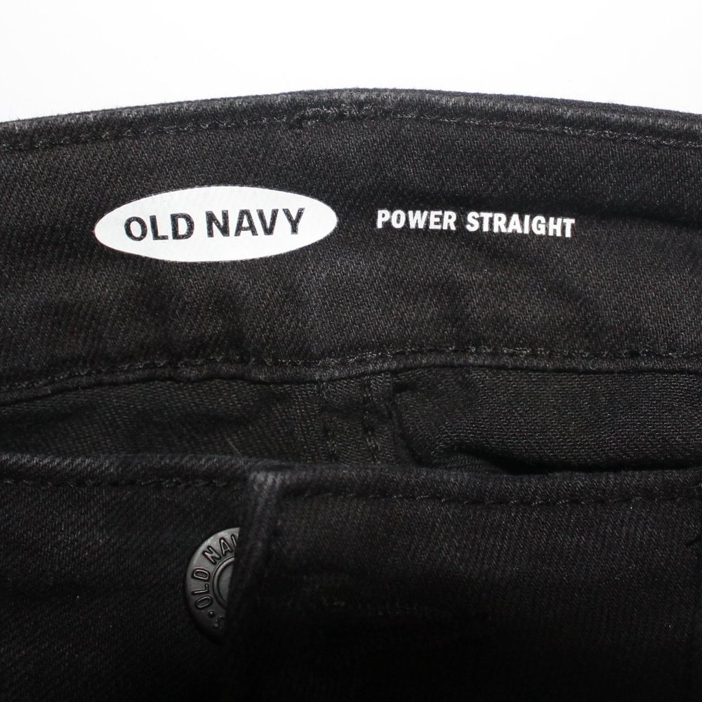 Old Navy Mid-Rise Power Slim Straight Jeans Black